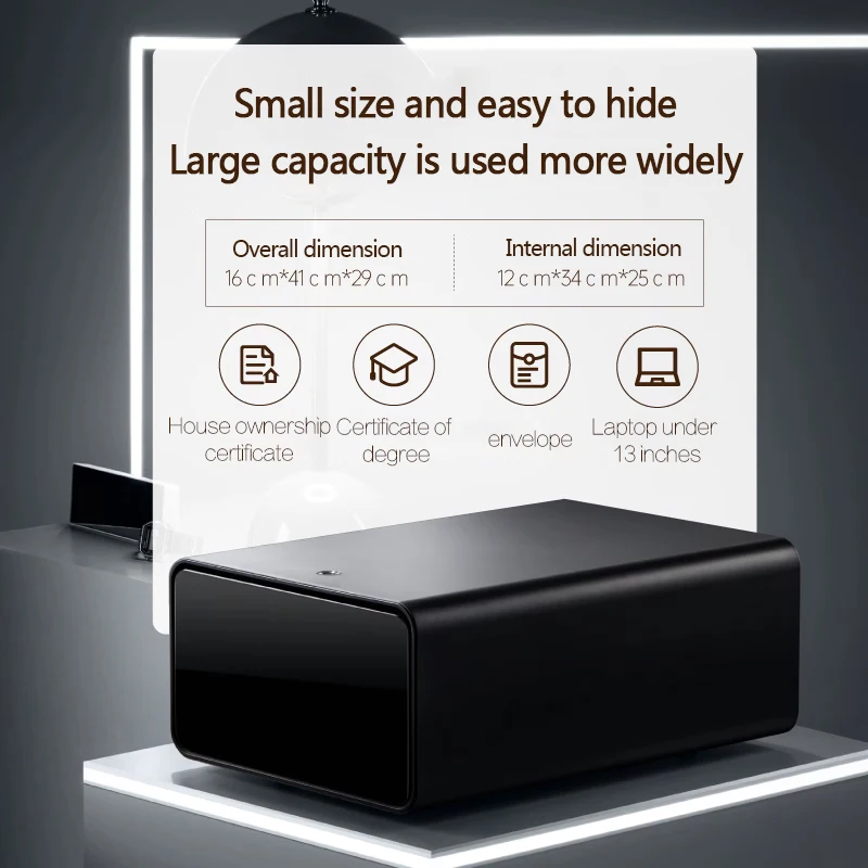 Fingerprint safe household small mini cabinet drawer desktop jewelry storage box with lock office password certificate safe