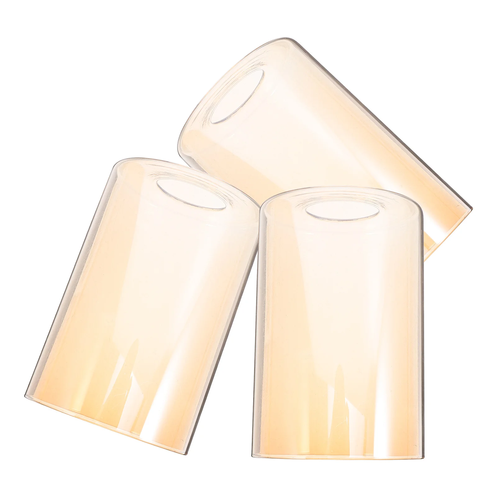 

3Pcs Amber Glass Lamp Shades Cylinder Replacement for Pendant Light Fixtures Cozy Ambient Lighting Glass Lamp Shades