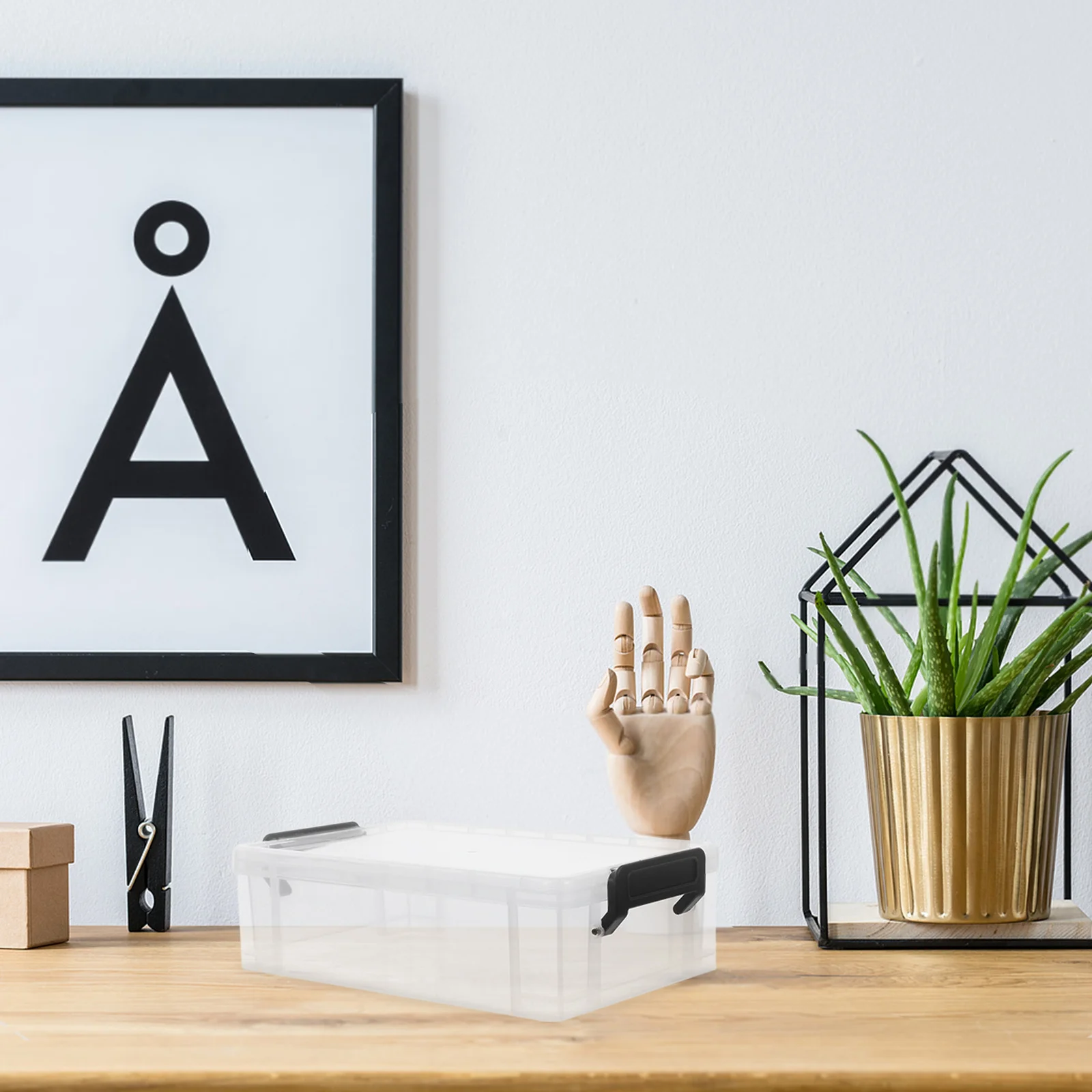 Clear Plastic Pencil Box Storage Box Stackable Transparent Organizer For School Office Home Art Supplies Stationery