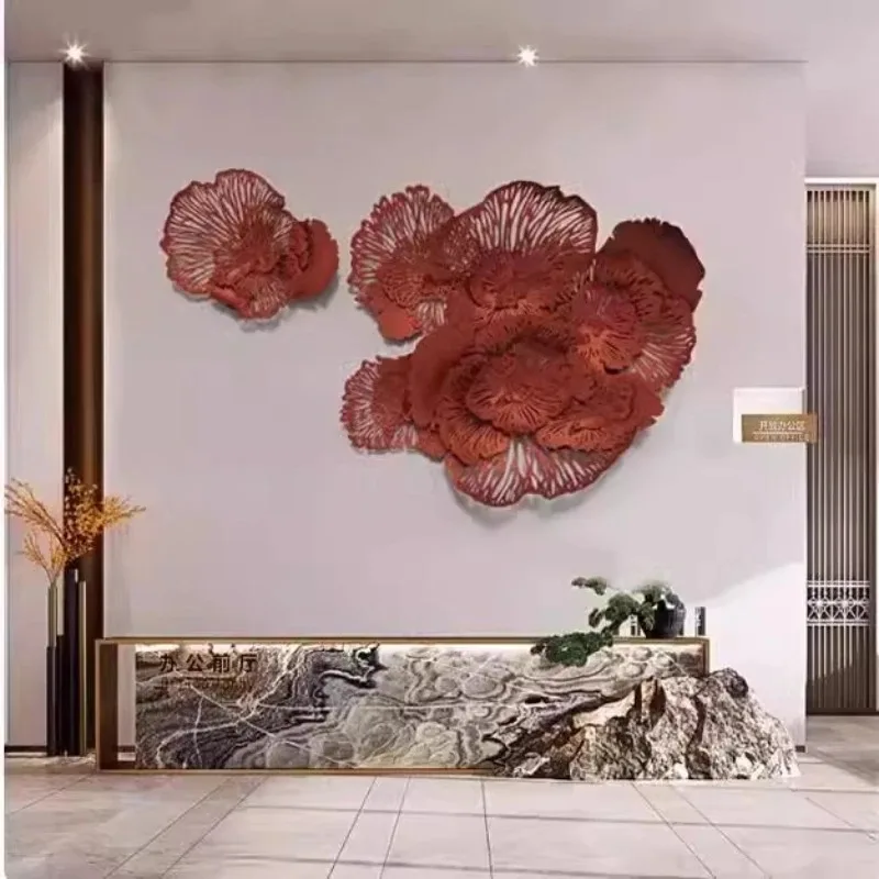 

Modern living room hollow flower entrance metal wall decoration KTV club lobby creative three-dimensional wall decoration