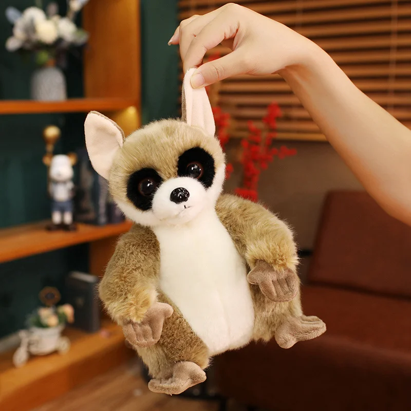 24cm Cute Big Eyed Lemur Plush Toy Realistic Lemur Stuffed Animal Doll Forest Animal Zoo Souvenirs Birthday Gift