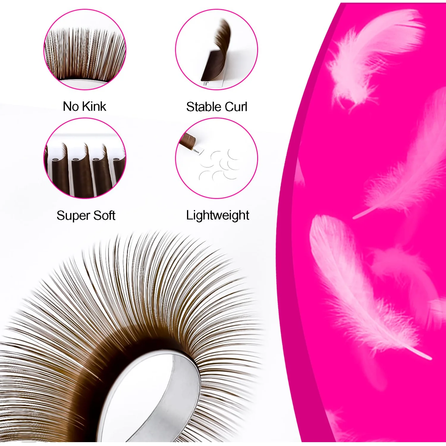 تكدغ 16 خطوط بني داكن رمش تمديد سوبر لينة الطبيعية الاصطناعية المنك ماكياج المهنية الفردية الرموش الصناعية