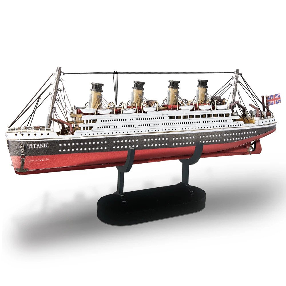 Piececool 3D Metal Model Kits Titanic 3D Puzzles for Adult DIY Ship Model Assembly 3D Metal Puzzles Jigsaw Best Gifts