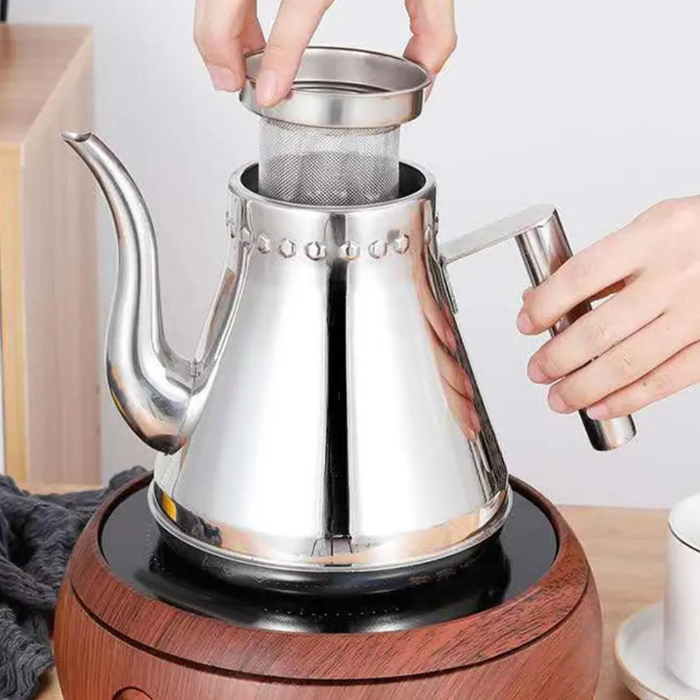 

Чайник из нержавеющей стали премиум-класса, большой объем, с эргономичной ручкой для удобства использования, для чая, кофе, овсянки, супов быстрого приготовления