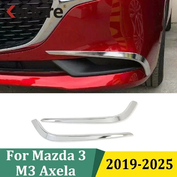 For Mazda 3 M3 Axela 2019-2025 Sedan Front Head Light Lamp Eyebrow Cover Trim Strip Car Styling Accessories