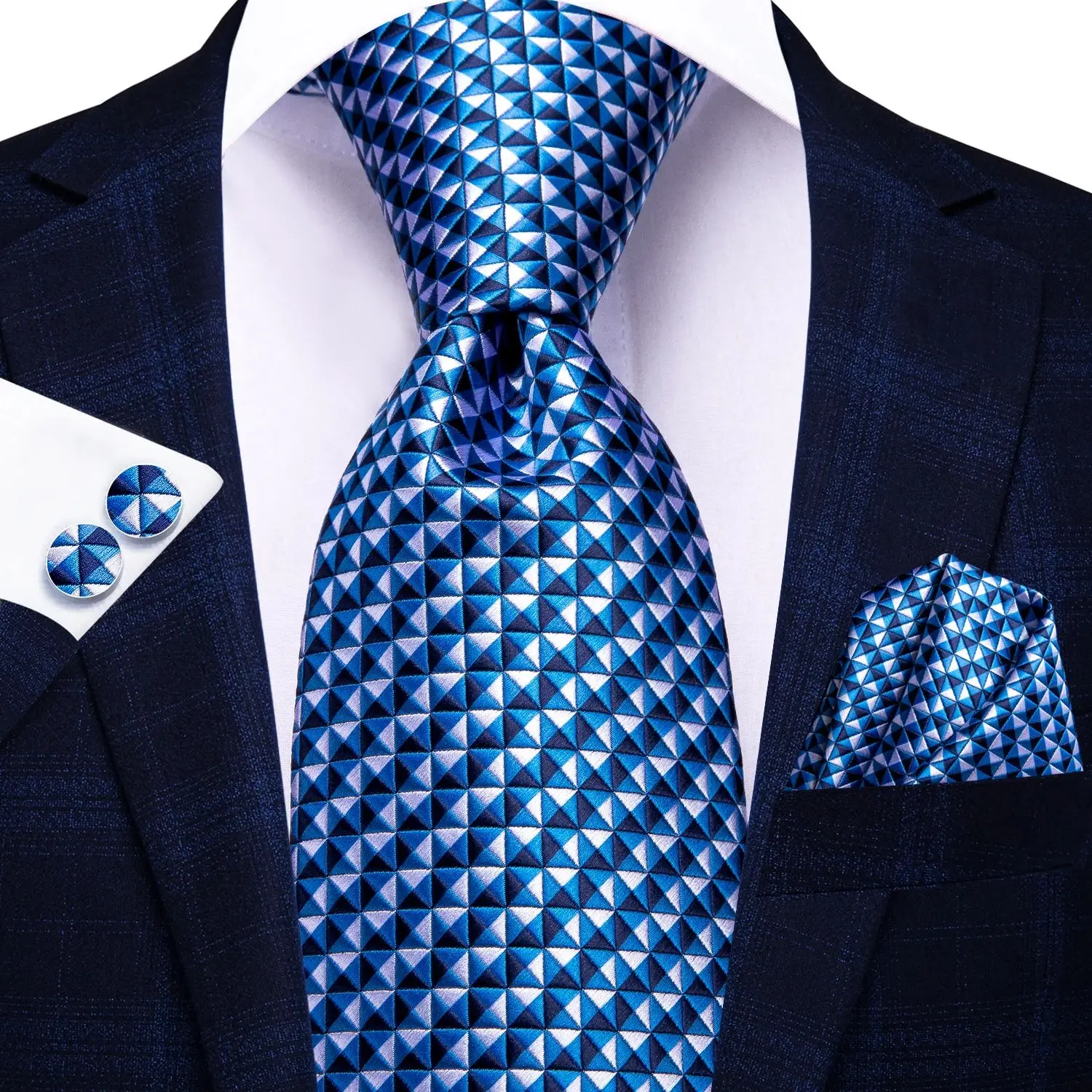 ربطة عنق حريرية مخططة زرقاء فا - مراجعة Silk Tie Striped وسعره