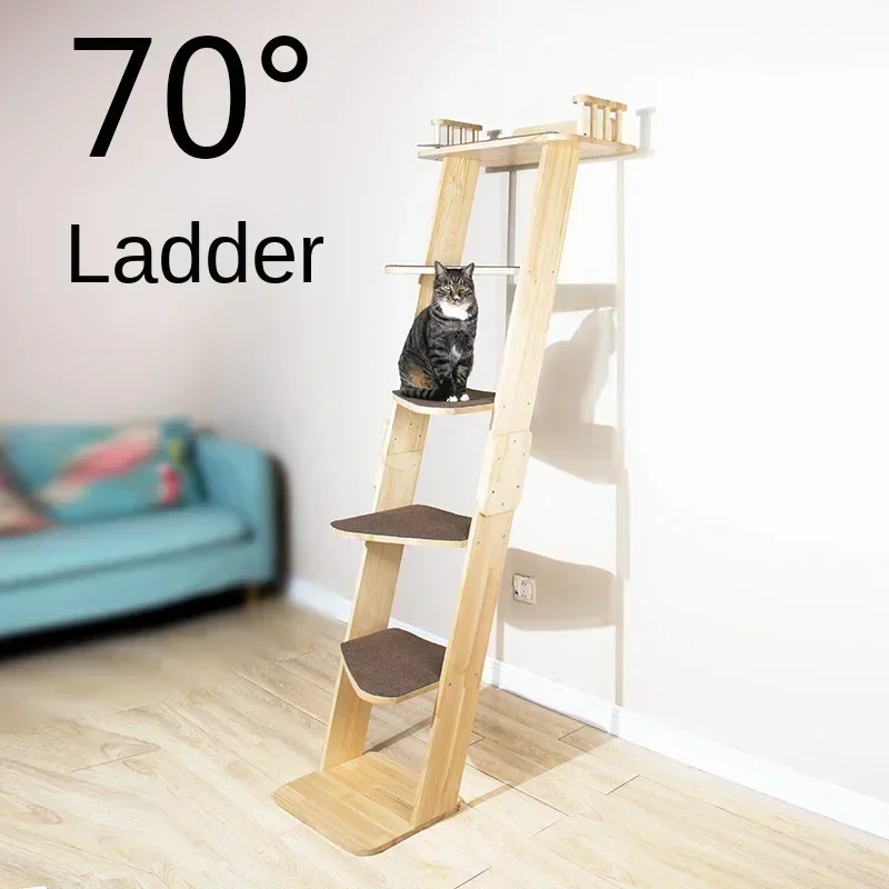 

Cat Climbing Frame Climbing Ladder Solid Wood Large Cat Tree Multi-Level Jumping Platform Cat Tower Tongtian Pillar