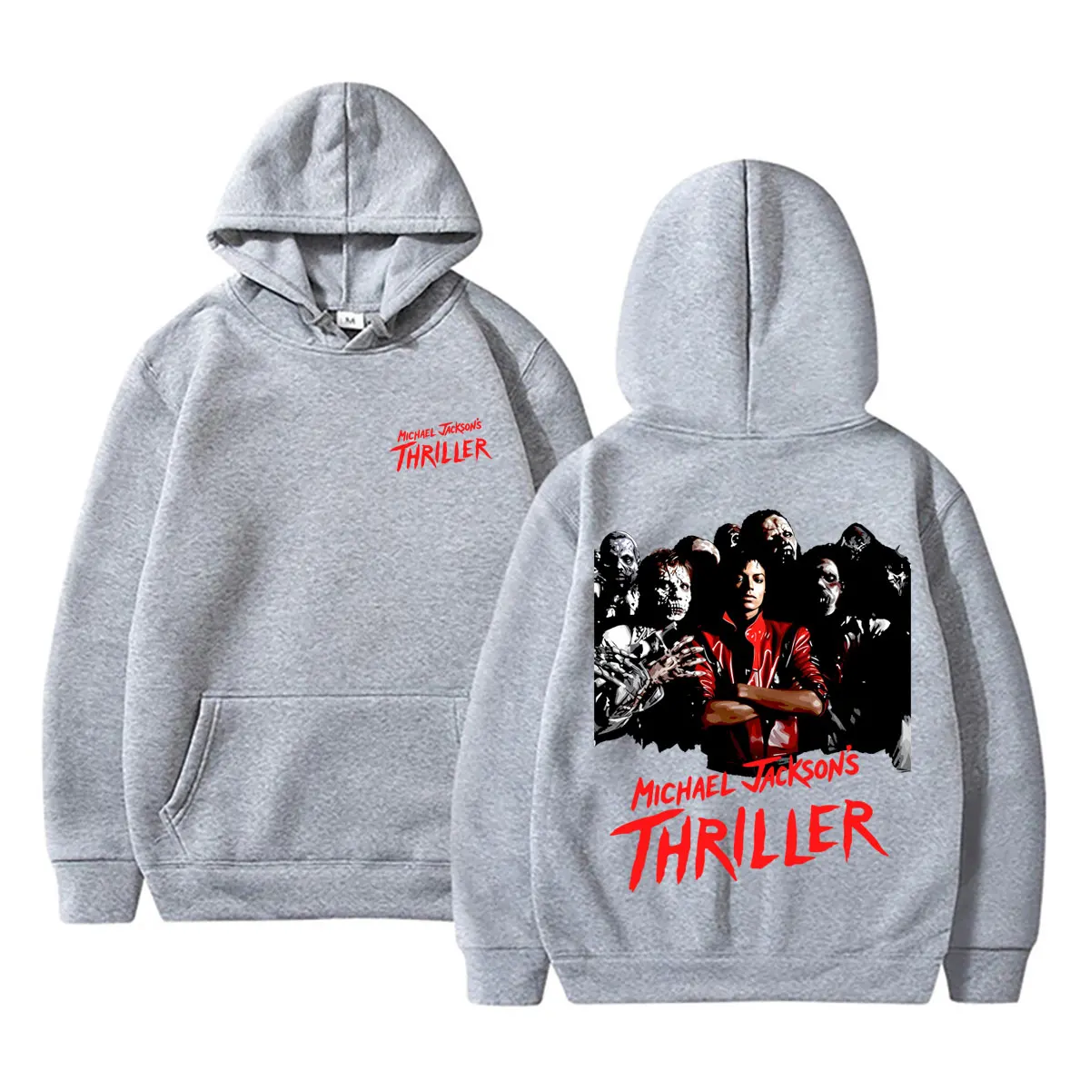 2026 neuer klassischer Vintage Michael Jackson Thriller Hoodie für Männer und Frauen, Retro Gothic Rock Horror Sweatshirts, Herren Punk Streetwear – Detail 9