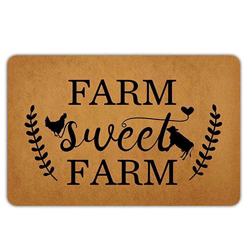 Door Mat Farm Sweet Farm Doormat Welcome Mat for Front Door Mat Outdoor Cute Fall Doormat Fall Decor Funny Indoor Door M