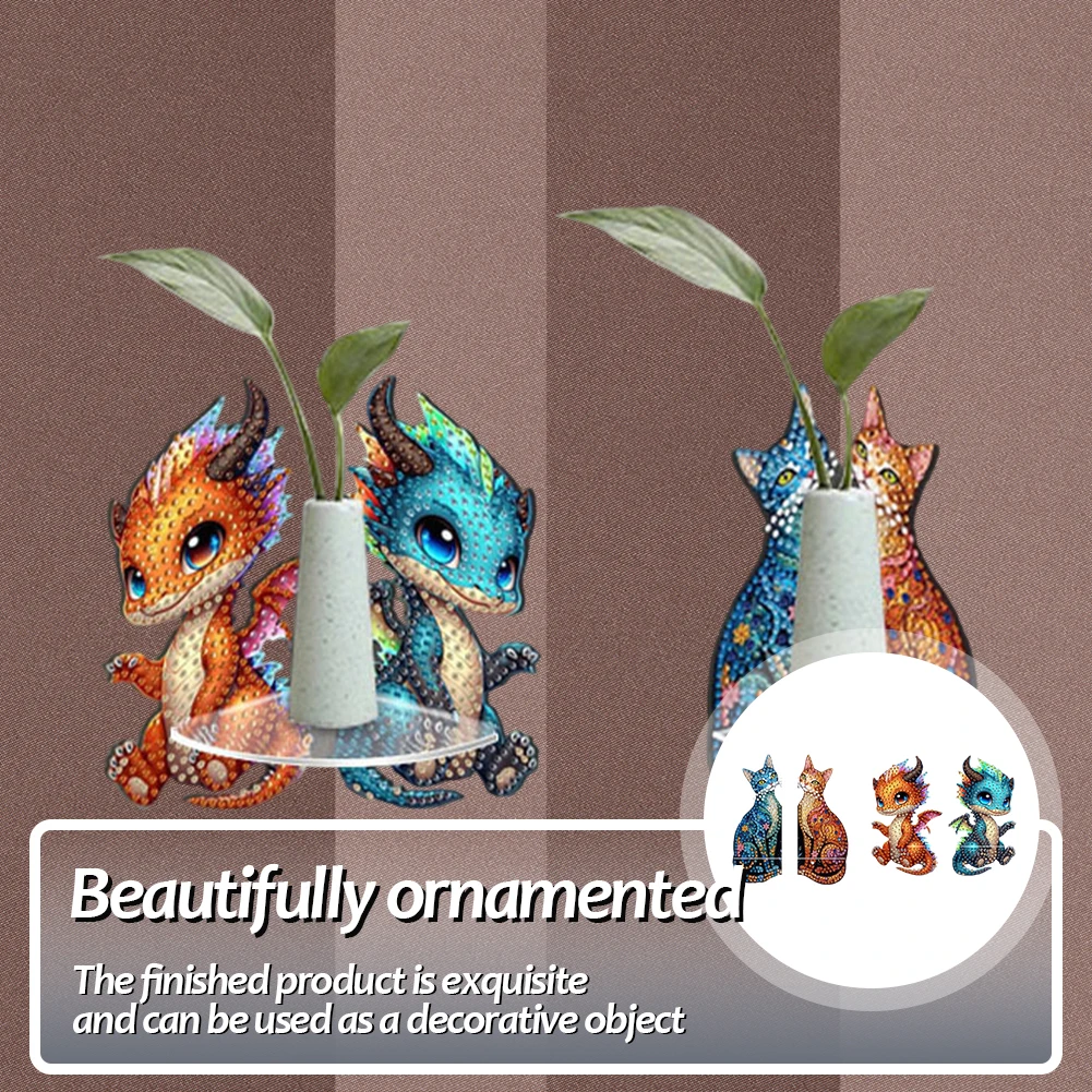 

2 шт. 2D плоский DIY алмазный художественный кулон DIY домашний декор подвесной декор (котенок)