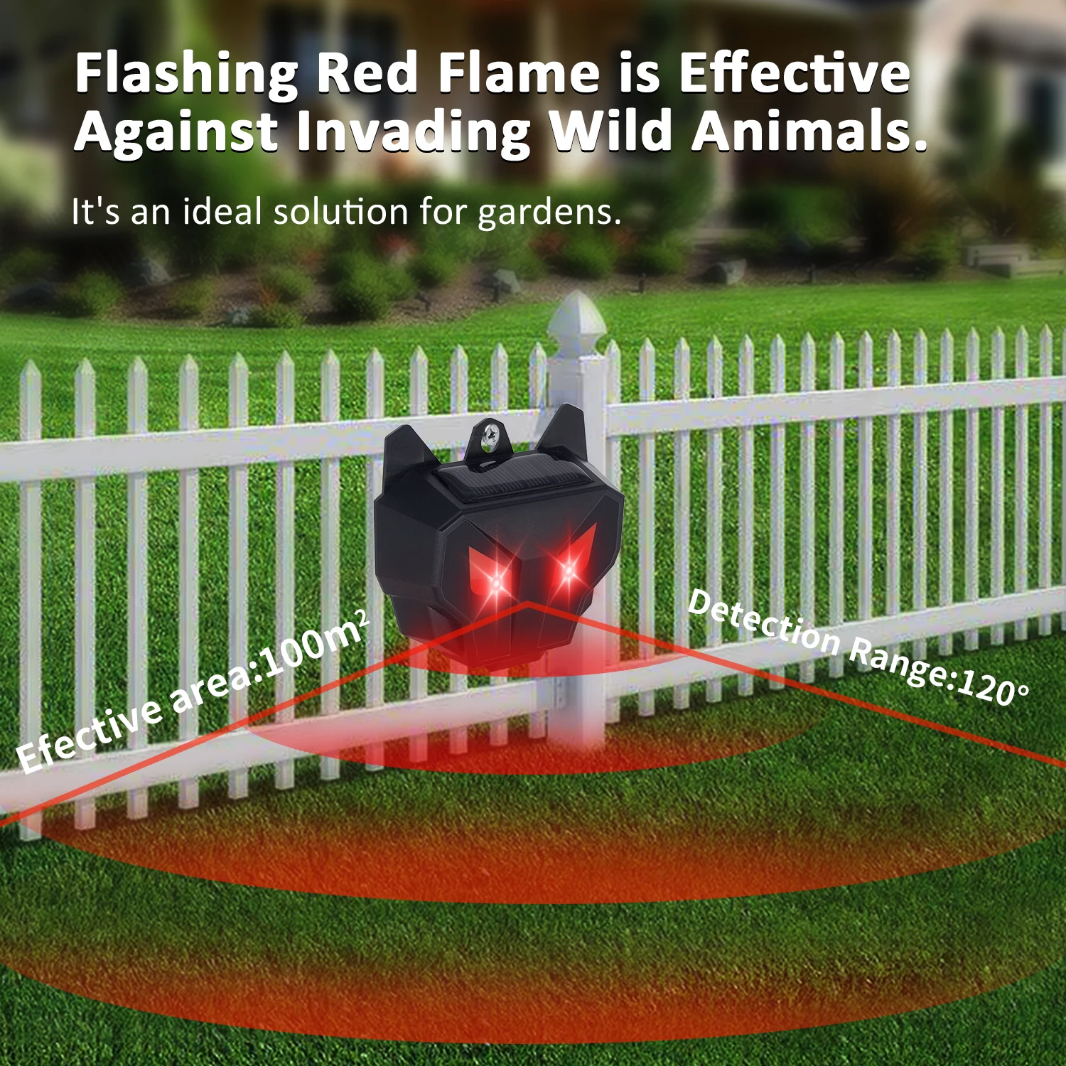 2025US STOCK High Quality 2/4 Pack Animal Repeller Solar Powered Pest Control with Flashing Red Light for Outdoor Wild Pig/Fox