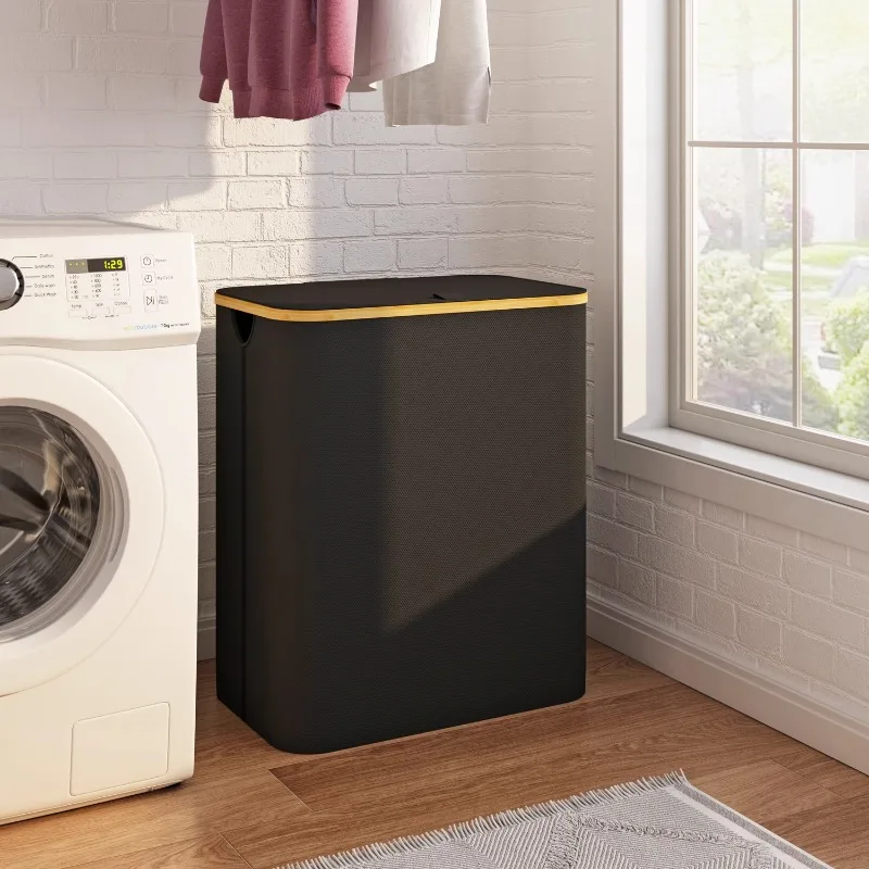 

‌Oxford Fabric Laundry Basket, Heavy-Duty Waterproof Hamper, Portable Collapsible Storage Bin, Lidded Clothes Organizer for Home