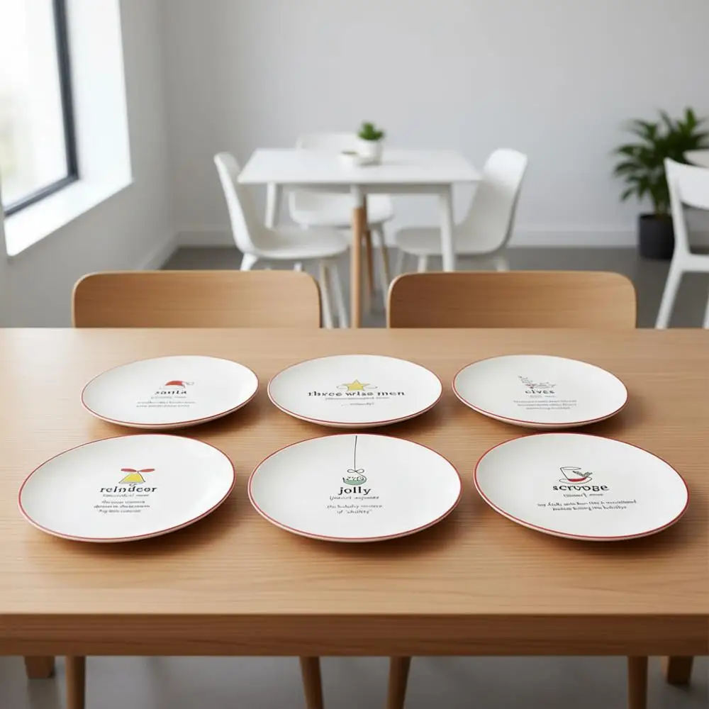 

Рождественские тарелки, набор из 6 штук, разные дизайны