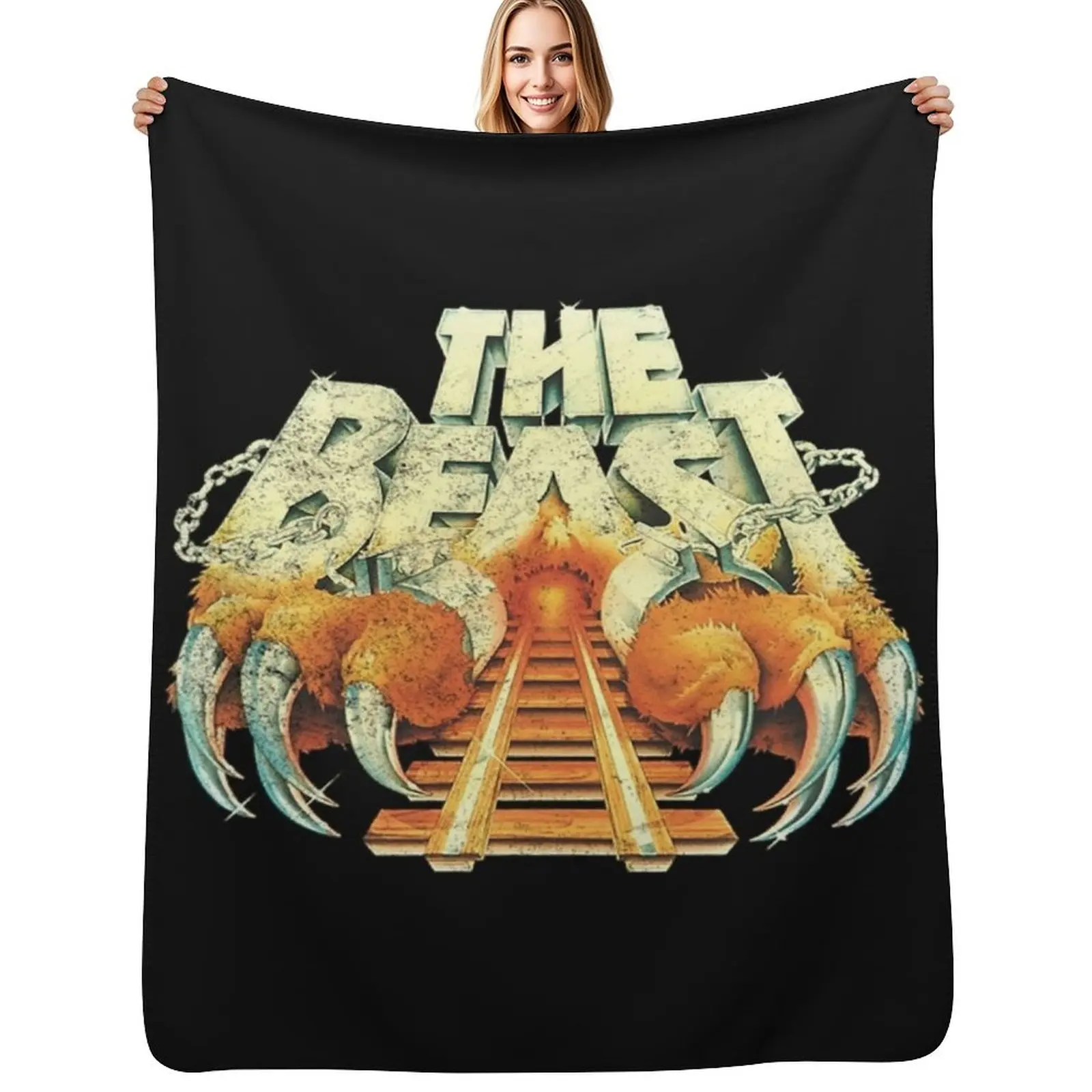 Kings Island T-ShirtThe Beast [Vintage Distressed] Throw Blanket blankets and throws Thermal Soft Plush Plaid Single Blankets