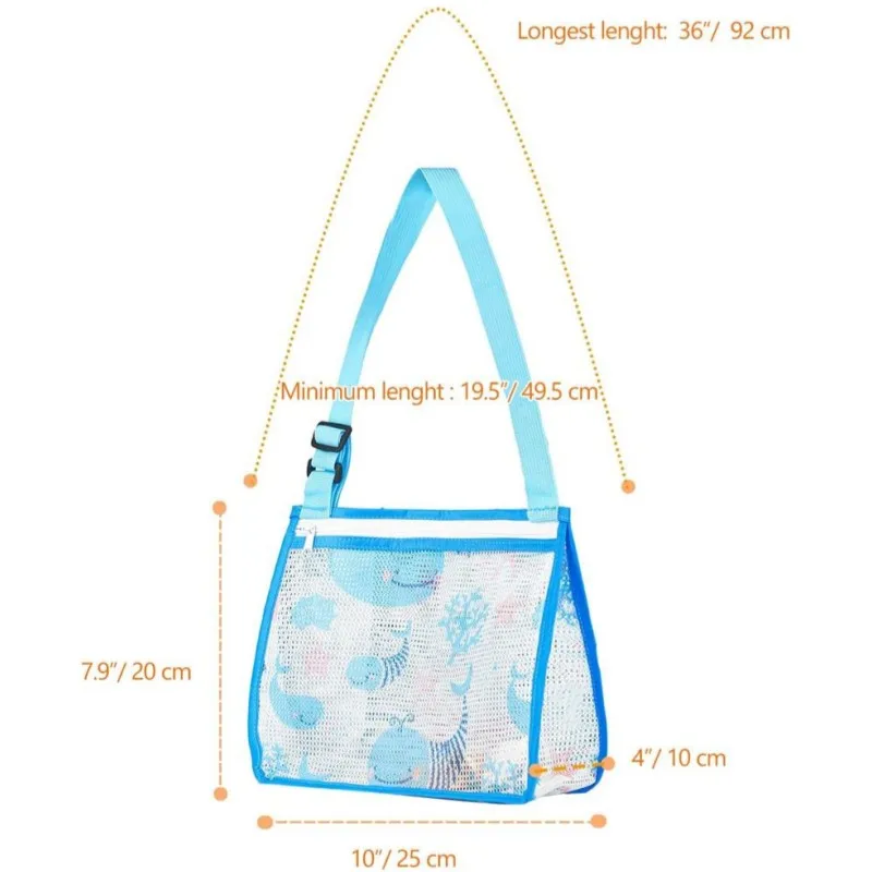 Kids Beach Toy Bags Children Outdoor Portable Sand Away Foldable Messenger Mesh Bags Storage Organizer Cosmetic Clothes Pocket