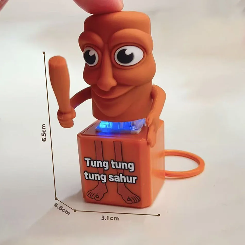 جديد Tralalero Tralala Tingtungung عصا خشبية رجل زر المفاتيح مع قلادة مضيئة-أنيمي الطرفية ديكور دمى هدايا