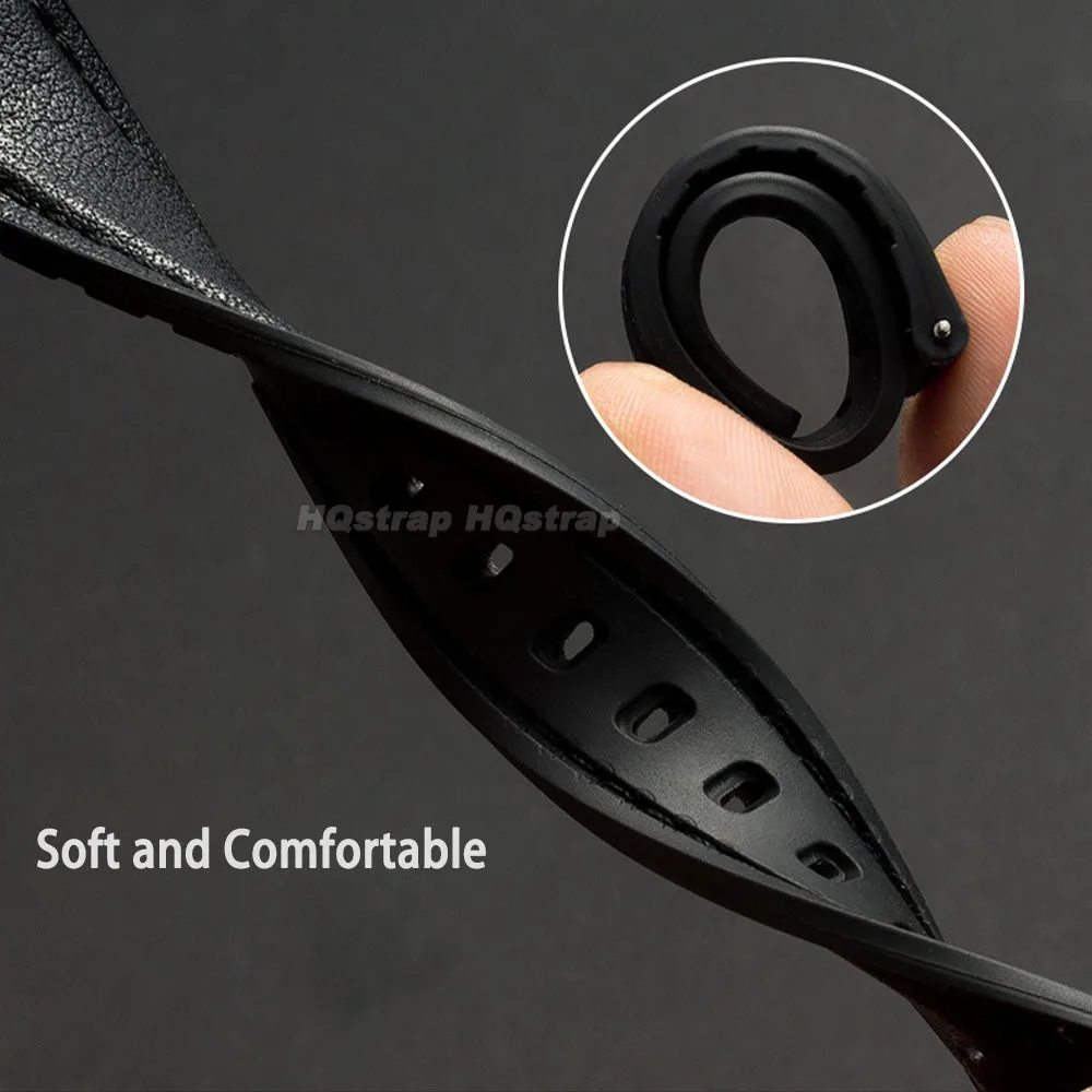 Soft Leather Watch strap 10/12mm 14mm 16mm Ultra-thin Watchband Quick Release Silicone wristband Universal Replacement Bracelet