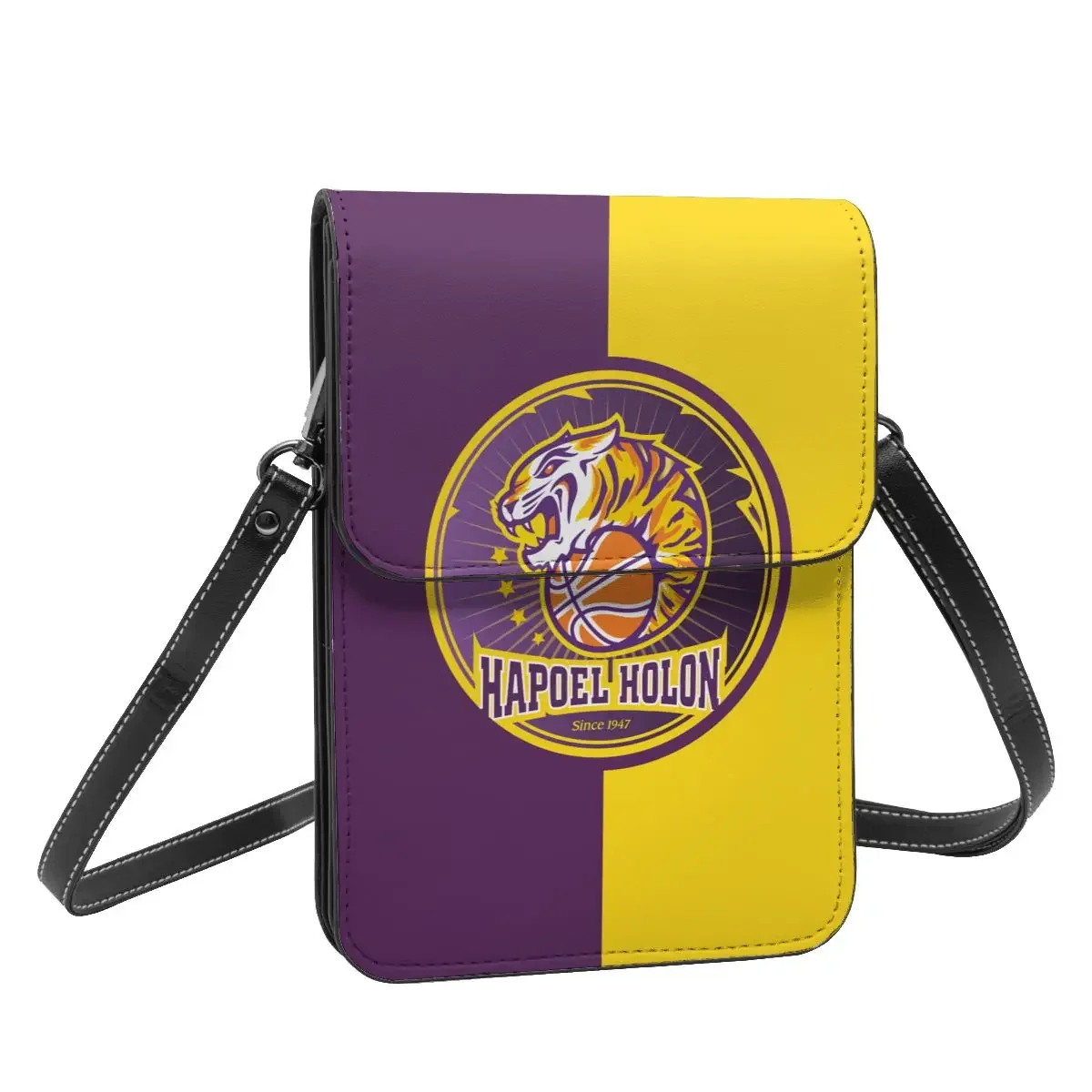 Hapoel Holon Carteira crossbody de basquete Bolsa para celular Bolsa de ombro Bolsa para celular Alça ajustável