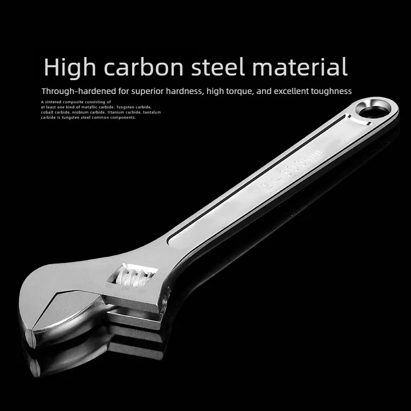 Adjustable Wrench Swivel Head Large Jaw 300mm Universal Spanner 6/8/10/12/15 inch