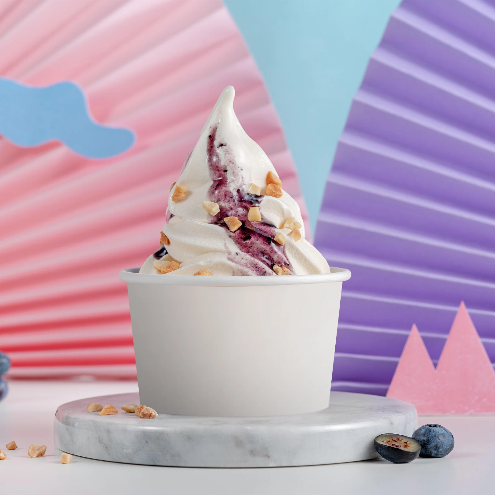 

100pcs Ice Cream Cup Disposable Paper Cups 3oz Size For Yogurt Dessert Jelly Pudding Mousse Snack Container Cake Bowls