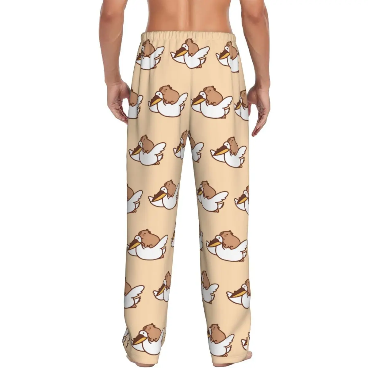 Benutzerdefinierte Capybara-Pyjamahose für Herren, niedliche Anime-Nachtwäsche, Lounge-Schlafhose, Stretch mit Taschen