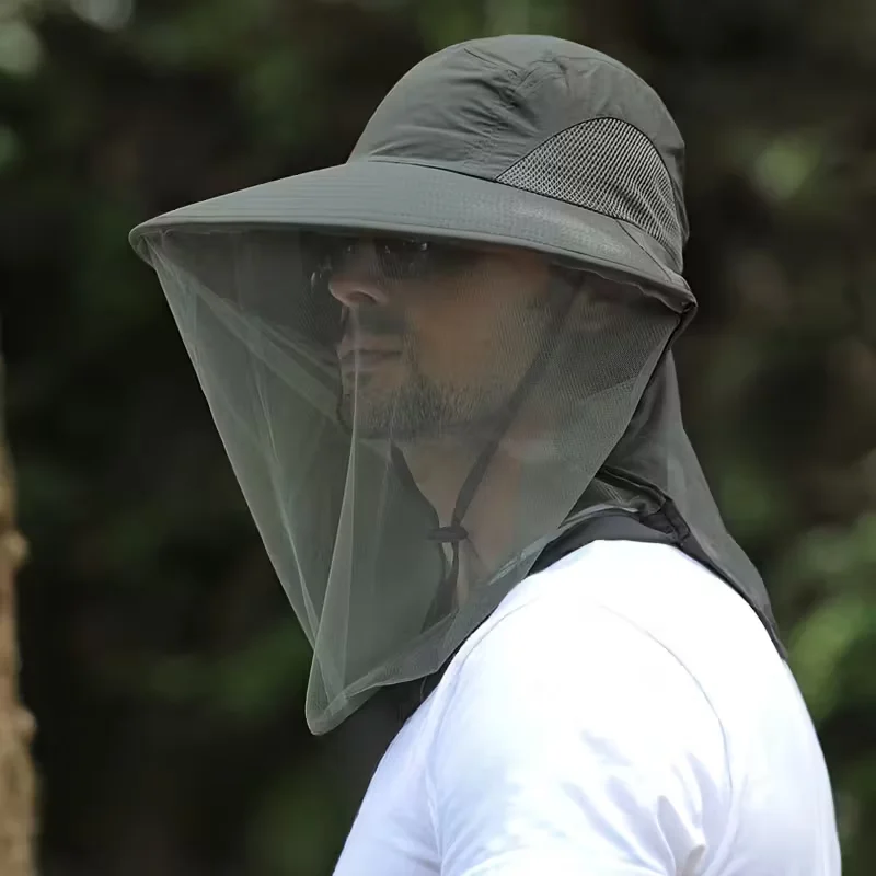 Damen- und Herren-Fischerhut mit Netzgewebe für den Sommer Anti-Mücken Outdoor Atmungsaktiver Angel- und Gartenhut