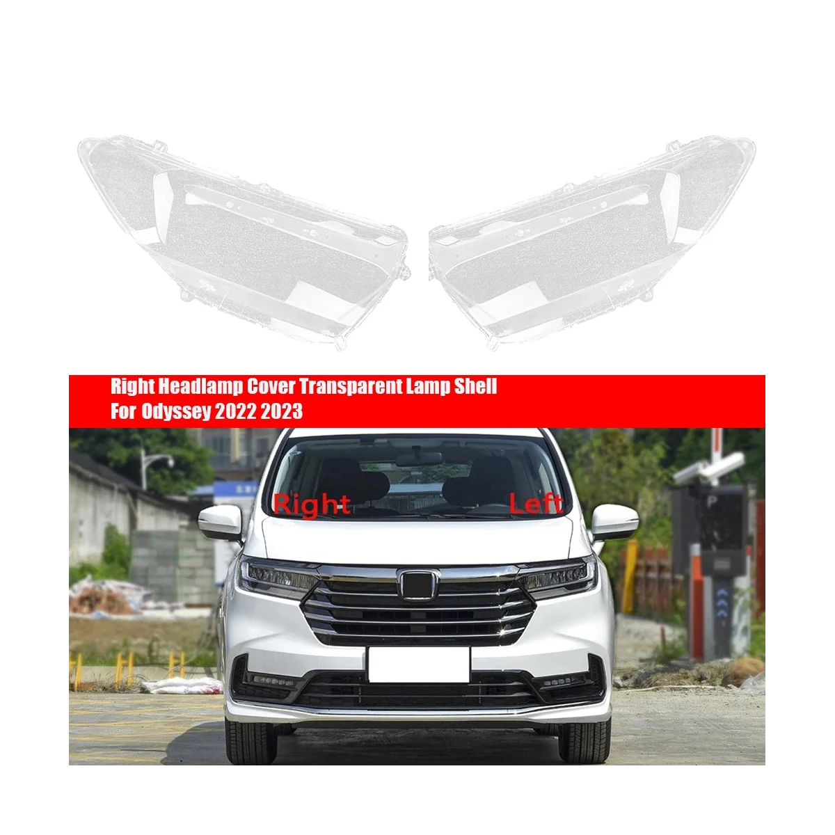 Headlight Cover Transparent Lamp Shell for Honda Odyssey 2022 2023 Replace Head Light Lamp Glass Lens Lampshade HousingA