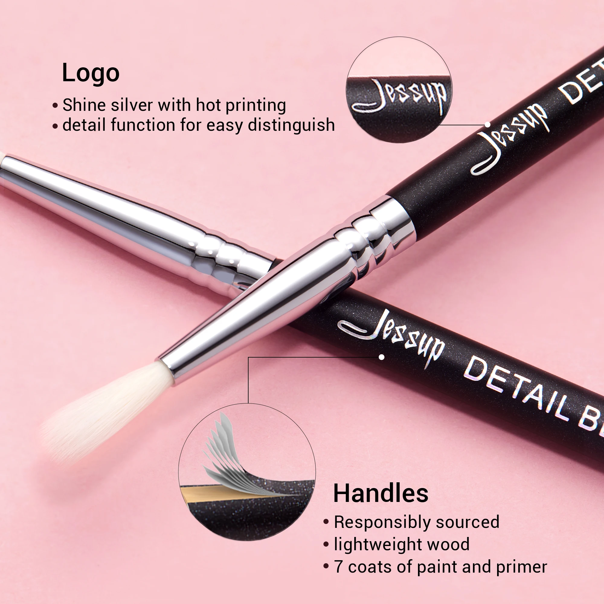 Jessup Eye Blending Brush Makeup Premium Synthetic Crease Shadow Brush Eye Details  Blend Wooden S149