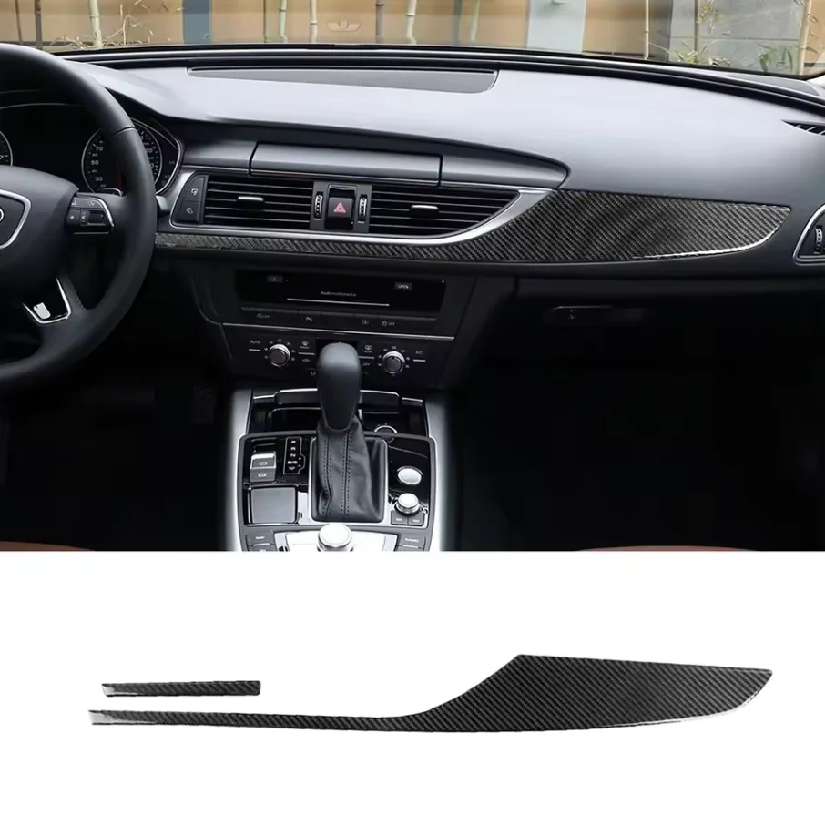 

For Audi A6 C7 A7 4G8 2012-2018 Car Center Console Carbon Fiber Interior Auto Fitting Board Decor Strip Panel Sticker Accessorie