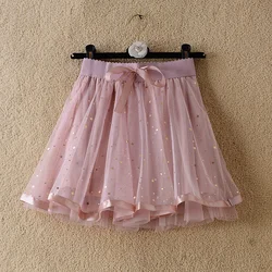 Women's High Waist A-Line Skirt Spring Summer New Style Lace Mesh Fluffy Skirt Pants Skirt Korean Style Commute