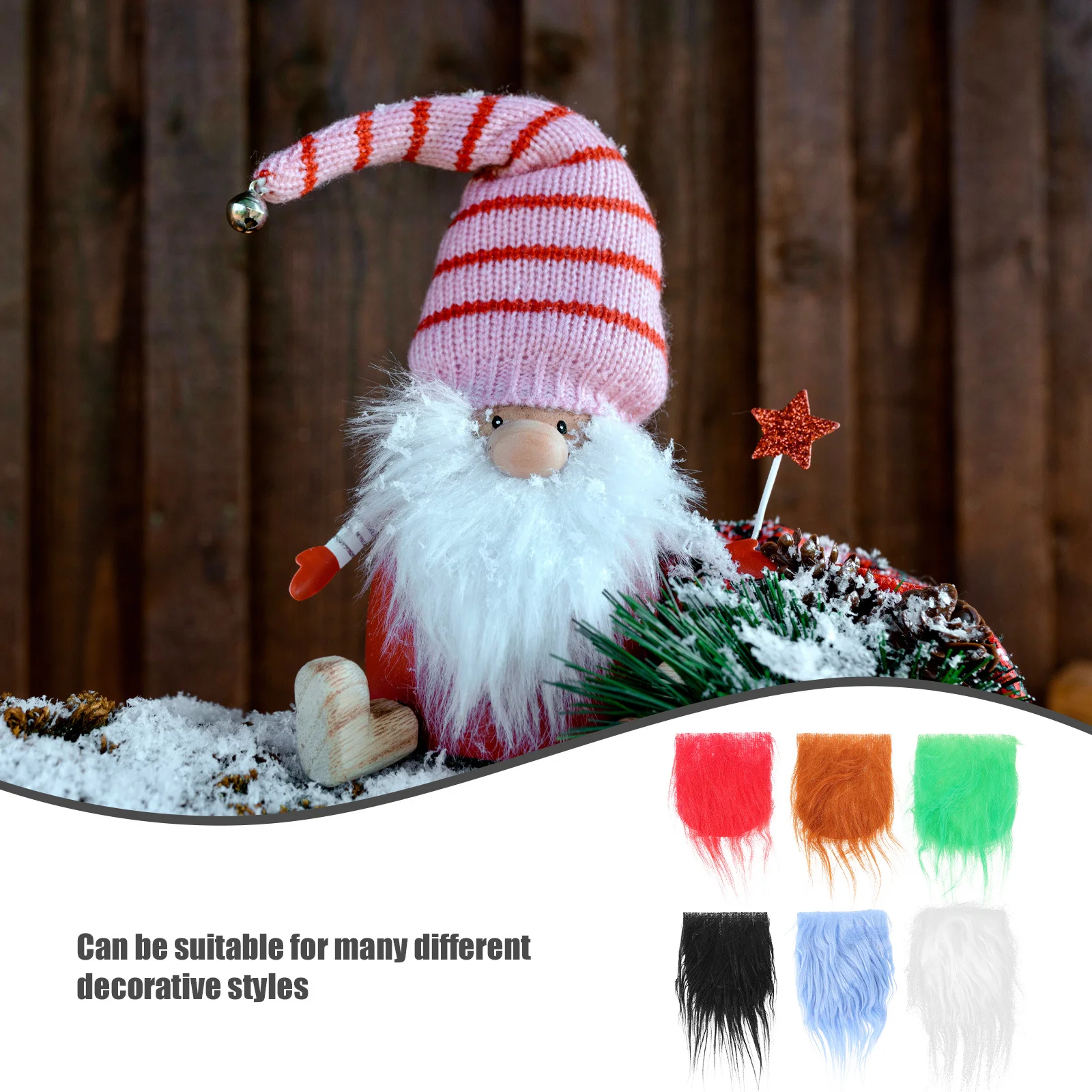 

1Set DIY Gnome Beards Pre-Cut Colored Wood Beads for Crafting Festive Decorations Christmas Party Theme Gnome Making Supplies