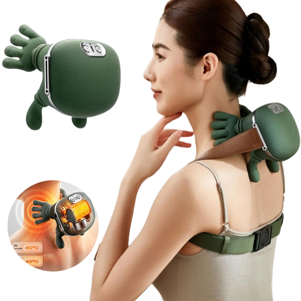 

Heated 4D Shiatsu Neck & Back Massager Electric Deep Tissue Kneading Relieves Pain Relaxes Muscles Bionic Palm-Like Design
