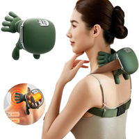 Heated 4D Shiatsu Neck & Back Massager Electric Deep Tissue Kneading Relieves Pain Relaxes Muscles Bionic Palm-Like Design