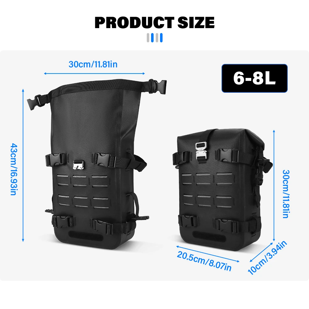 Universal  TPU Composite Fabric Waterproof Tool Storage Bag Motorcycle Waterproof Frame Crash Bars Side Bag For Yamaha For Honda