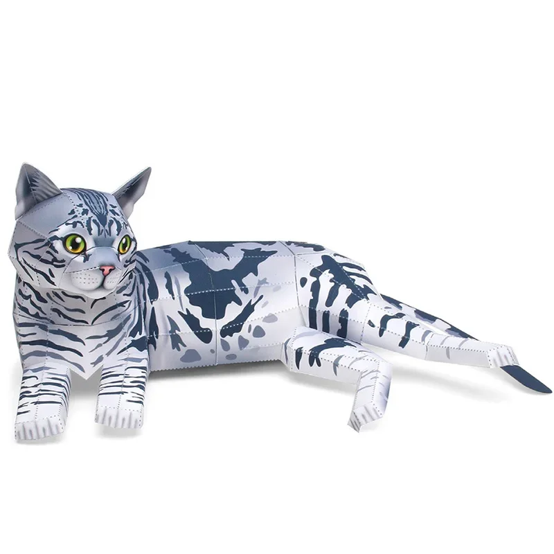 

Американский короткошерстный кот, складной оригами, художественная мини-3D бумажная модель, Papercraft, животное, сделай сам, для детей и взрослых, игрушки ручной работы QD-232