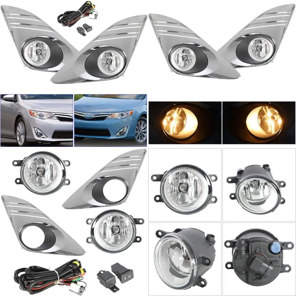 Toyota Camry 2012-2014 LE/XLE Fog Light Pair with Bulbs, Switch, and Bezel Kit