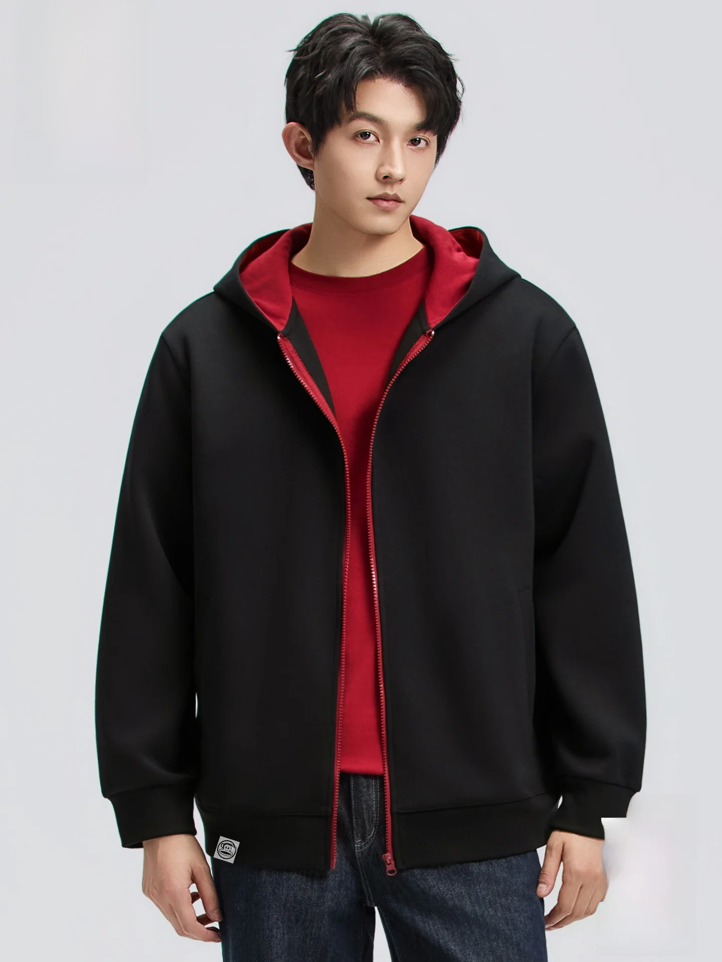 

Толстовка с капюшоном на молнии Monkey, повседневная, в стиле колор-блок, мужская и женская, весенняя, дышащая, удобная, износостойкая, не выцветает