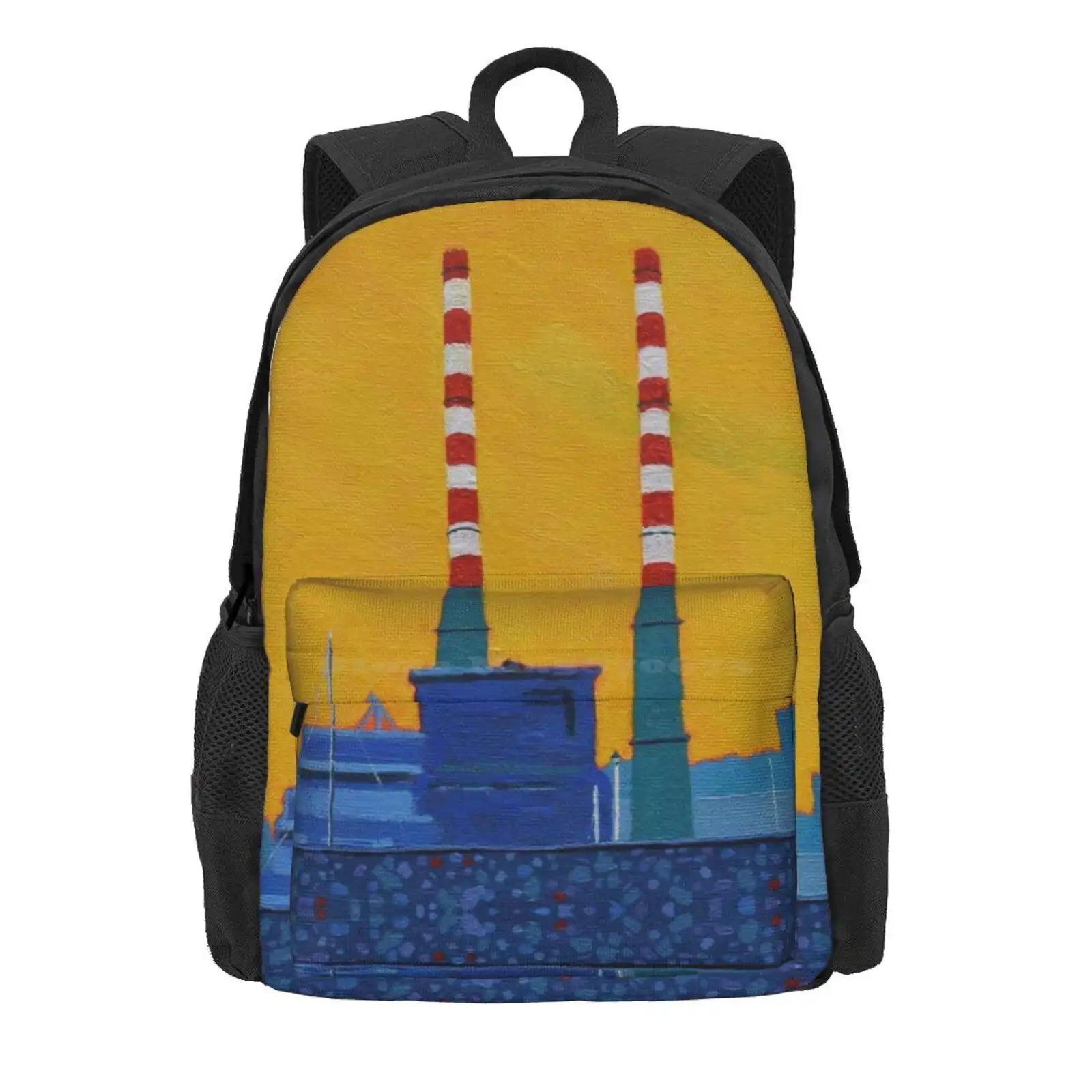 The Poolbeg Chimneys (Dublin, Ireland) Hot Sale Schoolbag Backpack Fashion Bags Ireland Irish Landscape City Dublin Poolbeg