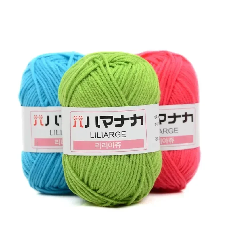 Milk Cotton Knitting Wool Yarn Needlework Dyed Lanas for Crochet Craft Sweater Hat Dolls At Low Price