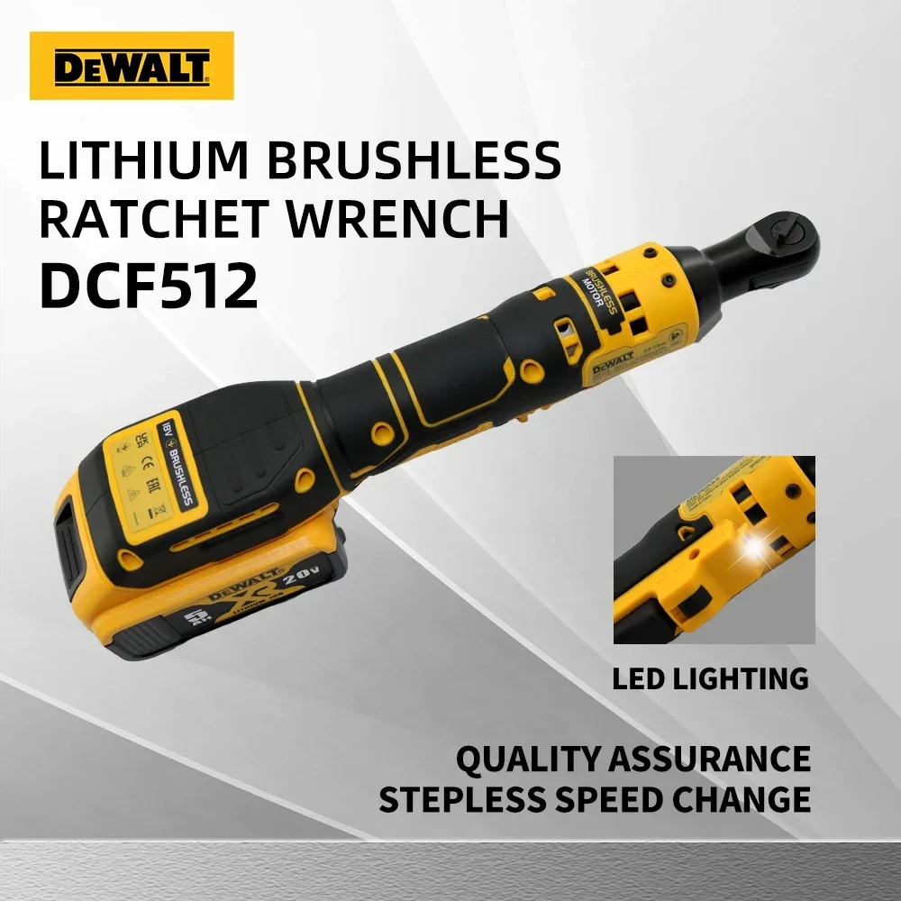 DEWALT DCF512 Ratchet Right Angle Wrench Variable Speed Brushless Power Wrench LED light Cordless 20V Battery Power Tools