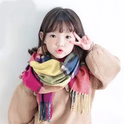 Sciarpa per bambini donna autunno inverno puro cotone genitore-figlio sistema coreano 100 partita in bianco e nero check collo maschio bambino alto