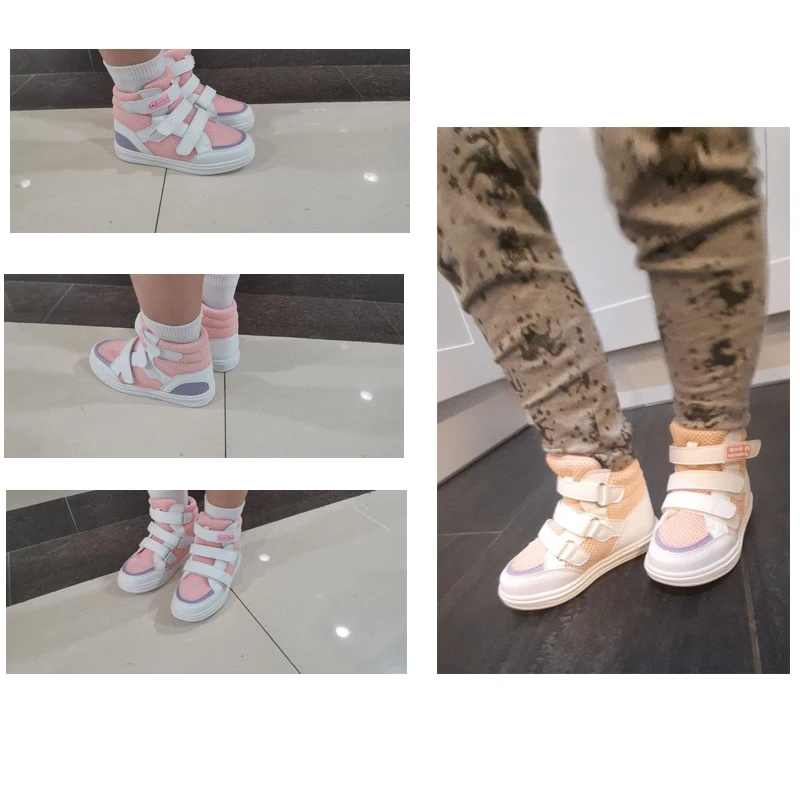 Children Sneakers Girls White School Shoes For Toddler Kids Four Seasons Boys Leisure Sports Trainers Mesh Orthopedic Boots