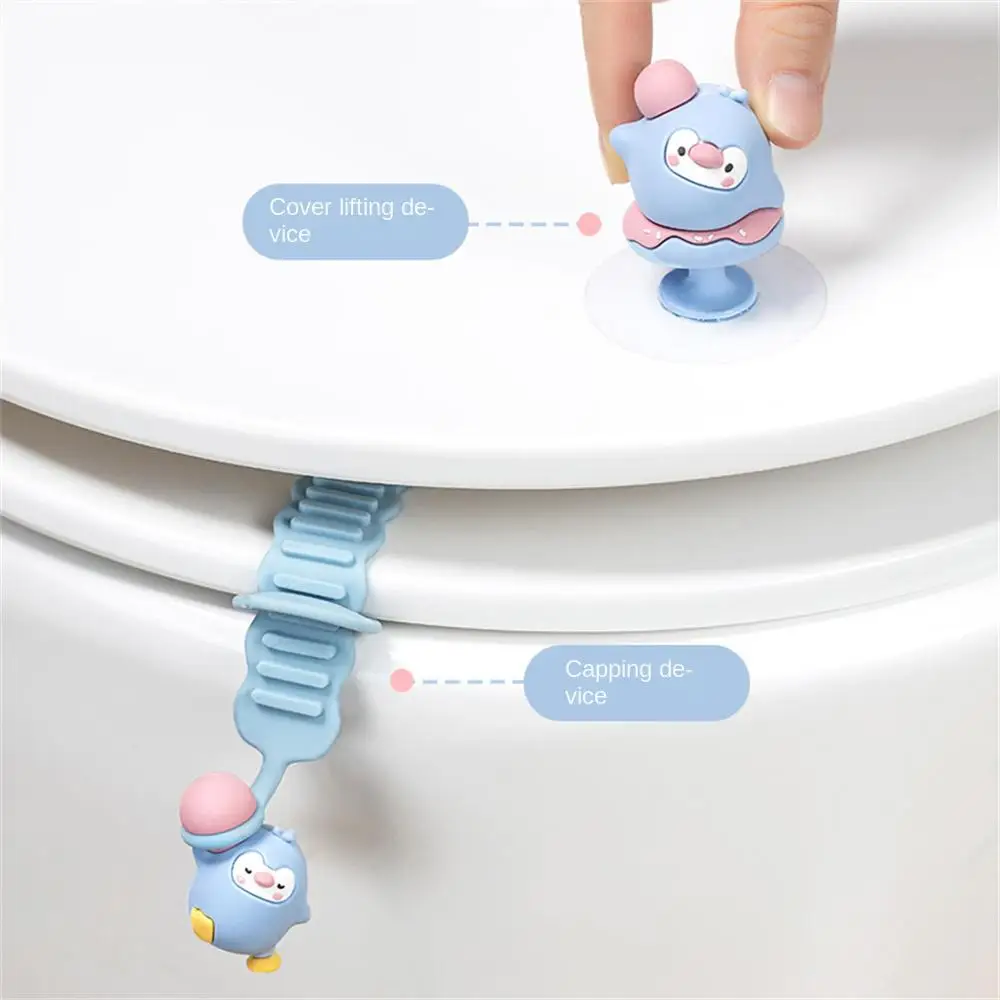 6pcs/lot Cute Multifunctional Portable Toilet Seat Lifter Bathroom Non-dirty Hand Toilet Seat Flip Artifact Door Drawer Puller