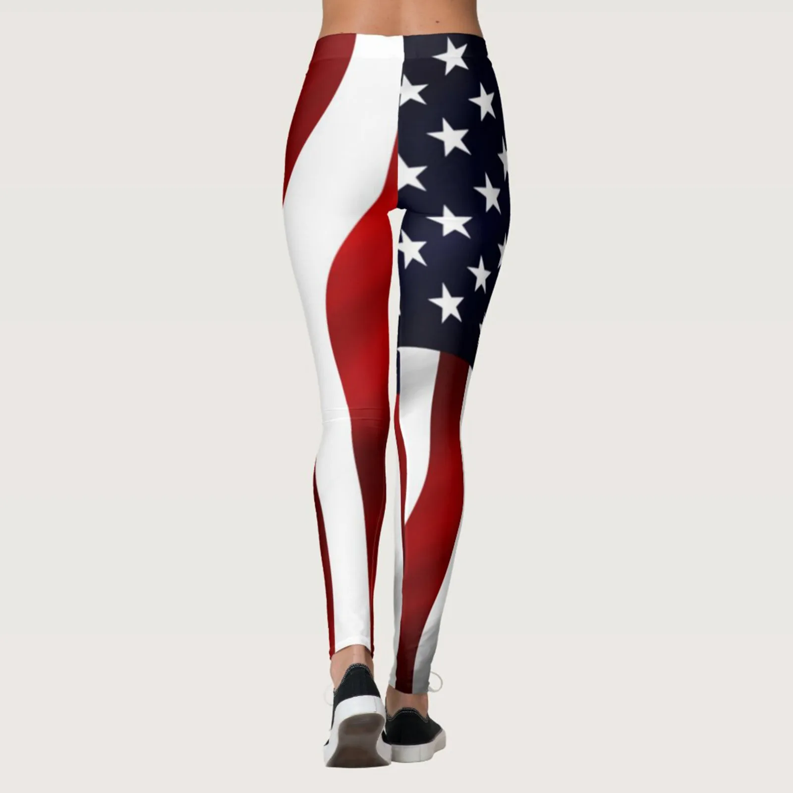 Leggings deportivos con estampado del Día de la independencia para mujer, mallas largas y ajustadas de cintura alta, pantalones de Yoga Sexy, medias transpirables cómodas