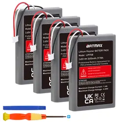 4X 2650mAh Rechargeable Li-ion Battery Akkus for PS5 Controller, for DualSense Game Controller