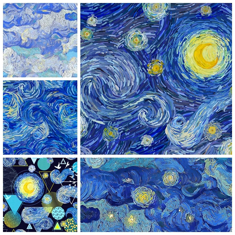 

Van Gogh Collection Digital Printed Cotton Handmade Plain Cotton