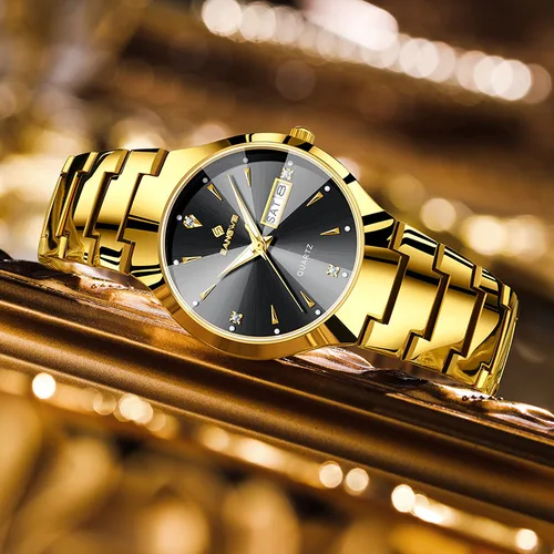 Imagen 2 del producto BANGWEI, nuevo reloj luminoso para mujer, reloj deportivo Simple resistente al agua a la moda para mujer, relojes de pulsera de cuarzo de acero inoxidable dorado para mujer