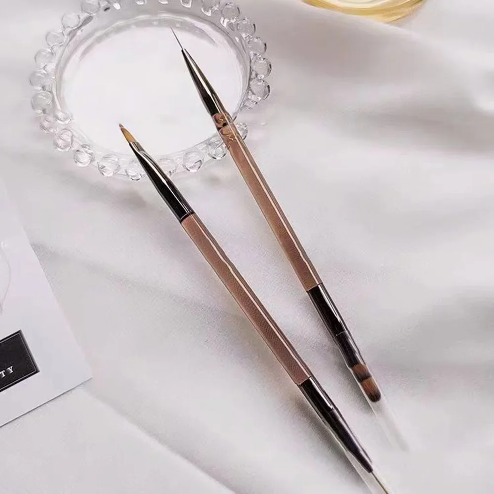 3 pz/set pennello per nail art a doppia testa striscia francese gel UV fototerapia pennello per smalto intaglio penna per pittura floreale manicure