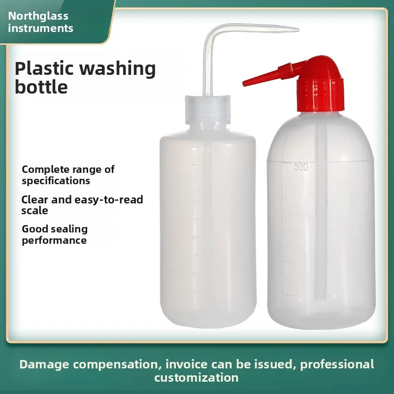 

Plastic Wash Bottle 250ml 500ml with Red White Scale for Cleaning Rinsing Blowing