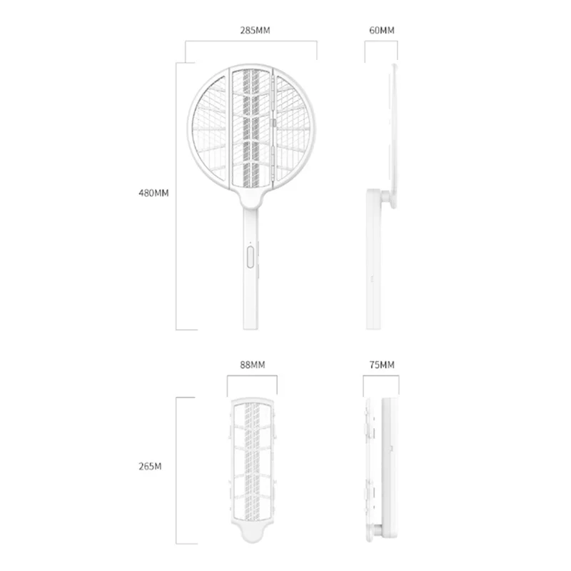 B58B-Foldable Electric Mosquito Swatter Rechargeable 2-In-1 Automatic Attracting Lamp Portable
